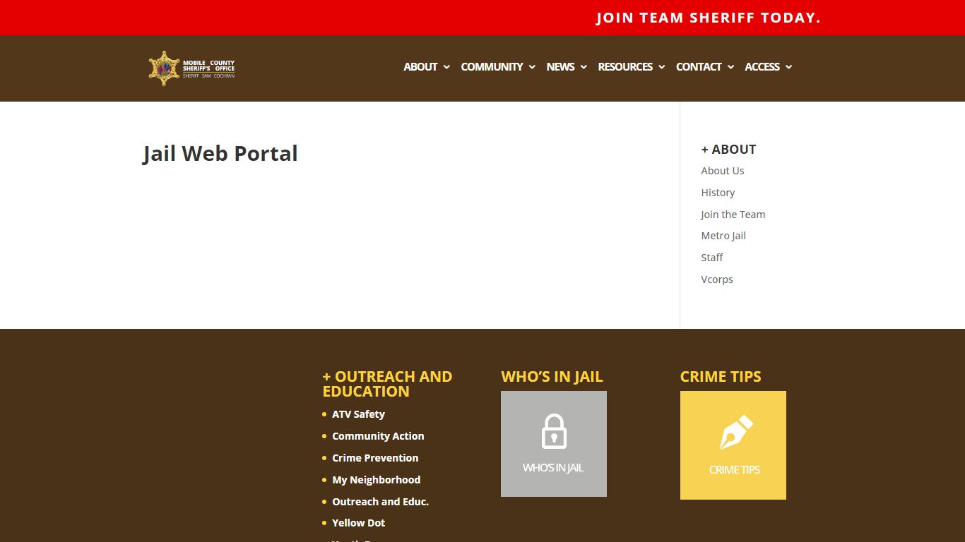 Jail Web Portal | Mobile County Sheriff's Office